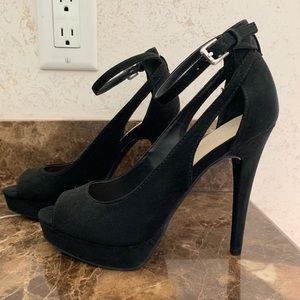 Marc Fisher Black Suede Platform Heels